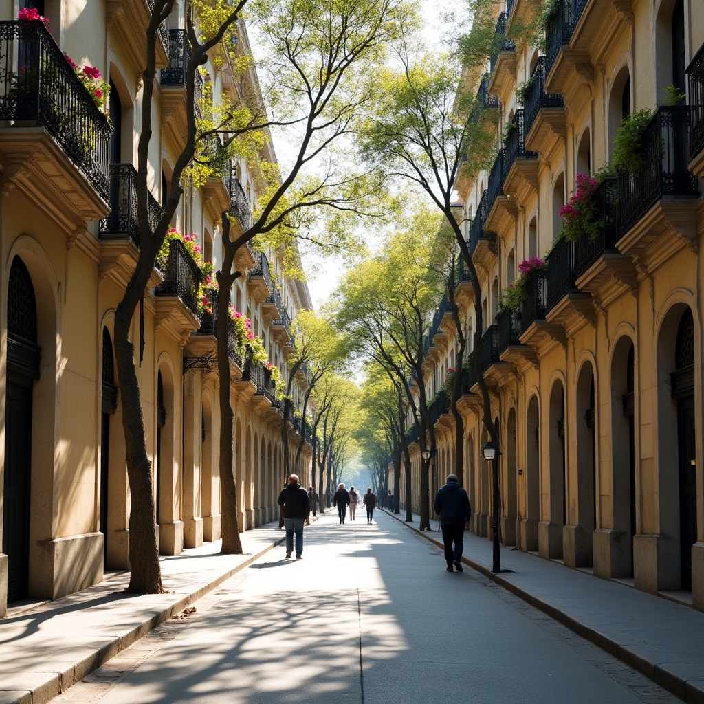 Vista exterior del barrio de Chamberí en Madrid con arquitectura tradicional y ambiente tranquilo